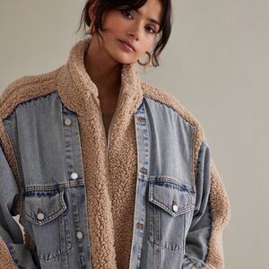 BLANKNYC Fuzzy Wuzzy Sherpa Denim Jacket